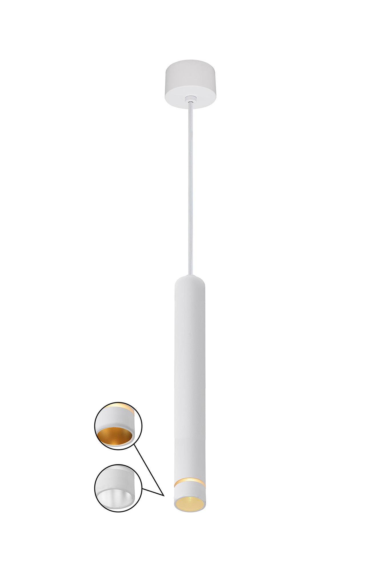 M8878  Split Pendant, 1 Light 35mm GU10 (GU11) (Not Included), White